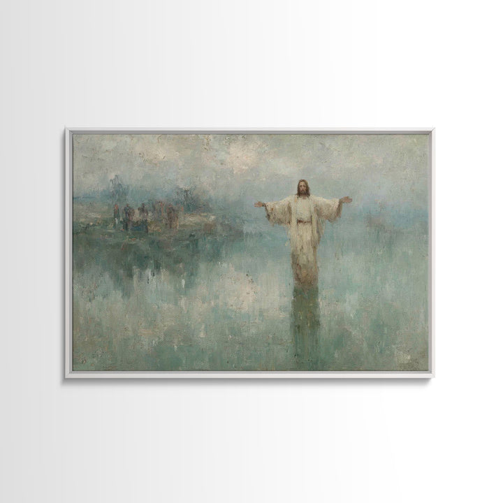 Rose Dawn Promise – Framed Canvas Print – Jesus Painting – Christian Decor – Christian Art Canvas – Christian Wall Art – Christmas Wall Art