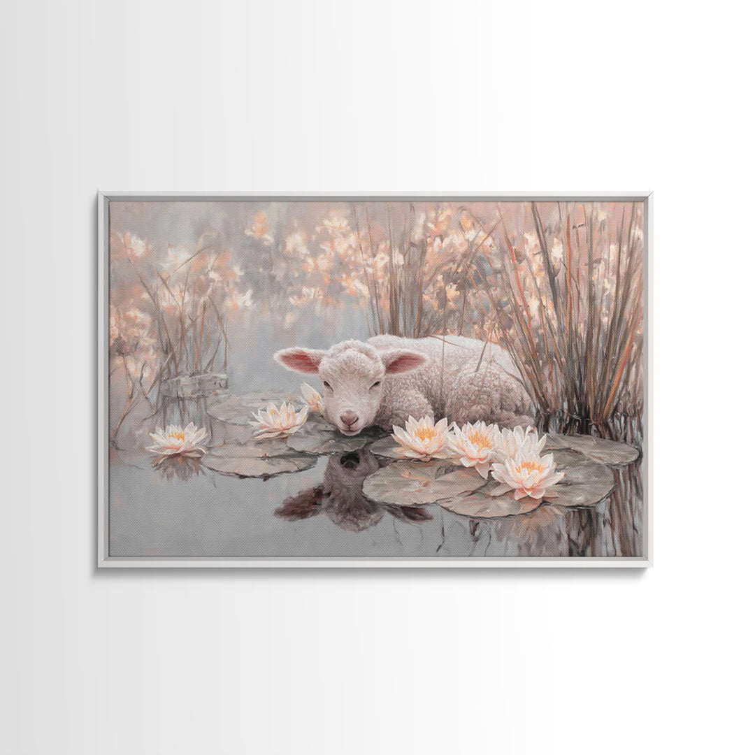 Quiet Shepherd Hope | Framed Canvas Print | Christian Art Canvas | Christian Decor | Christian Wall Art | Jesus Painting | Christmas Wall A