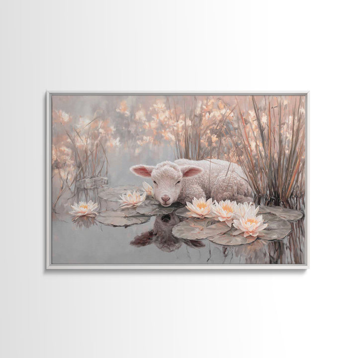 Quiet Shepherd Hope | Framed Canvas Print | Christian Art Canvas | Christian Decor | Christian Wall Art | Jesus Painting | Christmas Wall A