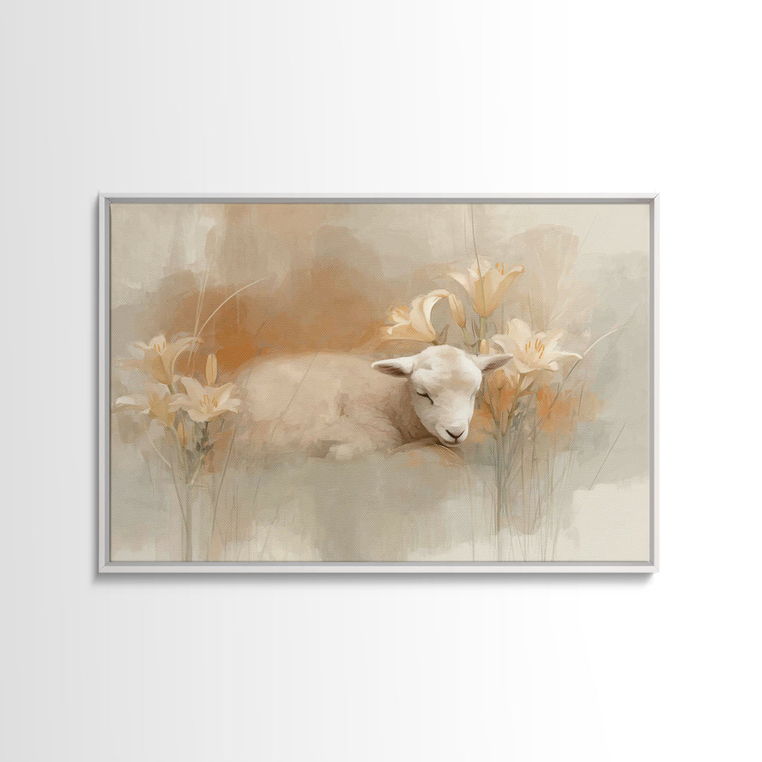 Snowfall Sanctuary Grace, Framed Canvas Print, Christian Art Canvas, Christian Decor, Jesus Painting, Christian Wall Art, Christmas Wall Ar