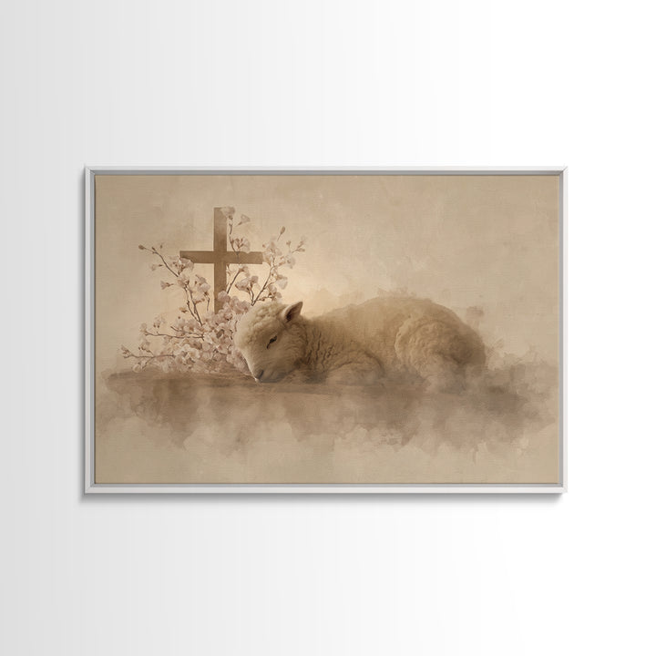 Heavenly Stillness – Framed Canvas Print – Christian Wall Art – Christian Art Print – Minimalist Christian Art – Christian Christmas Art –