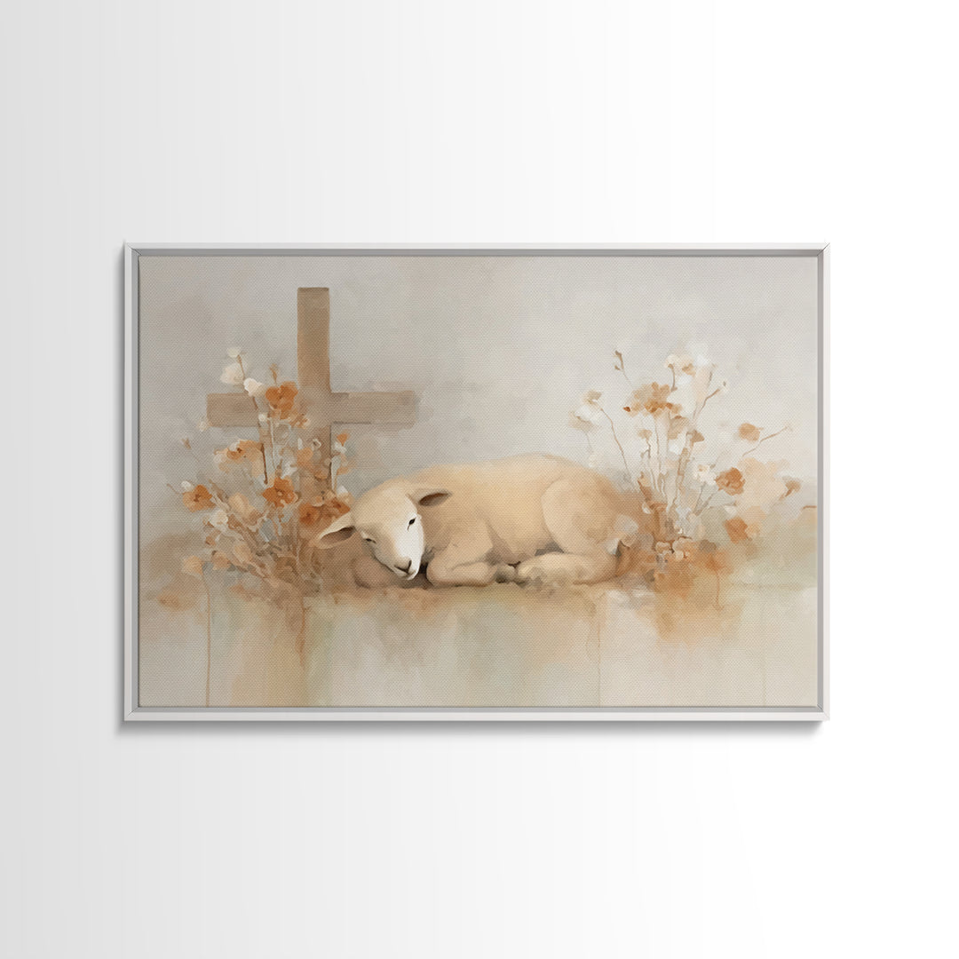 Autumn Cross Grace | Framed Canvas Print | Christian Art Canvas | Christian Wall Art | Christian Decorations | Subtle Christian Art | Chris