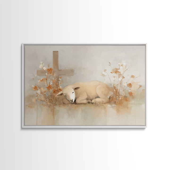 Autumn Cross Grace | Framed Canvas Print | Christian Art Canvas | Christian Wall Art | Christian Decorations | Subtle Christian Art | Chris