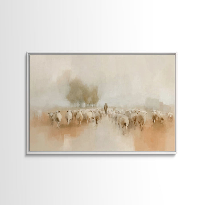 Shepherd’s Path Home, Framed Canvas Print, Christian Art Canvas, Christian Wall Art, Abstract Christian Art, Christian Gift Ideas, Subtle C