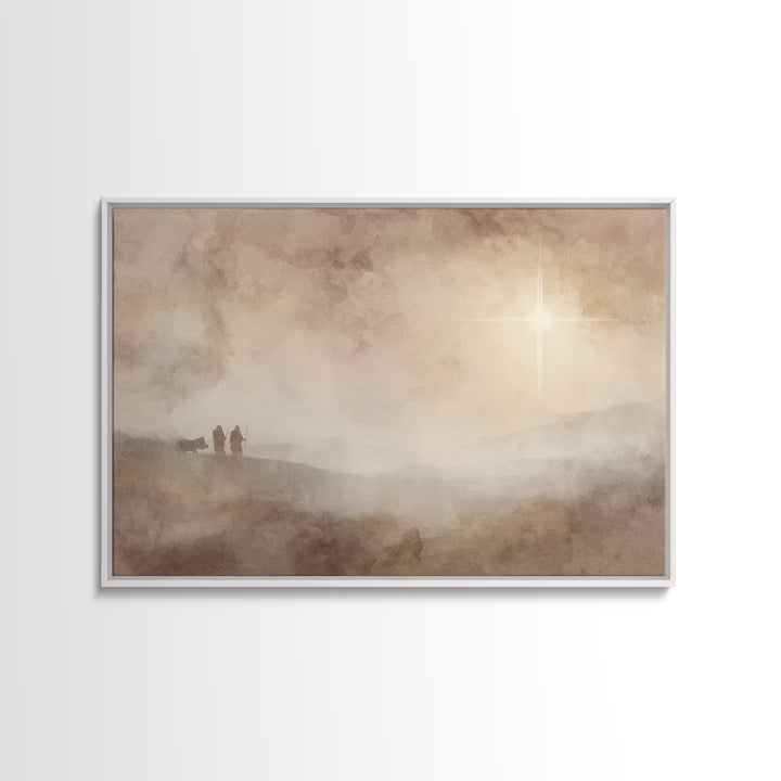 Holy Journey – Framed Canvas Print – Christian Christmas Art – Christian Wall Art – Christmas Art Prints – Modern Christmas Art – Christian