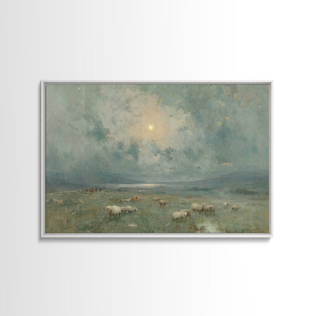 Fields Of Bethlehem | Framed Canvas Print | Christian Christmas Art | Christian Wall Art | Christian Art Canvas | Retro Christmas Art | Chr