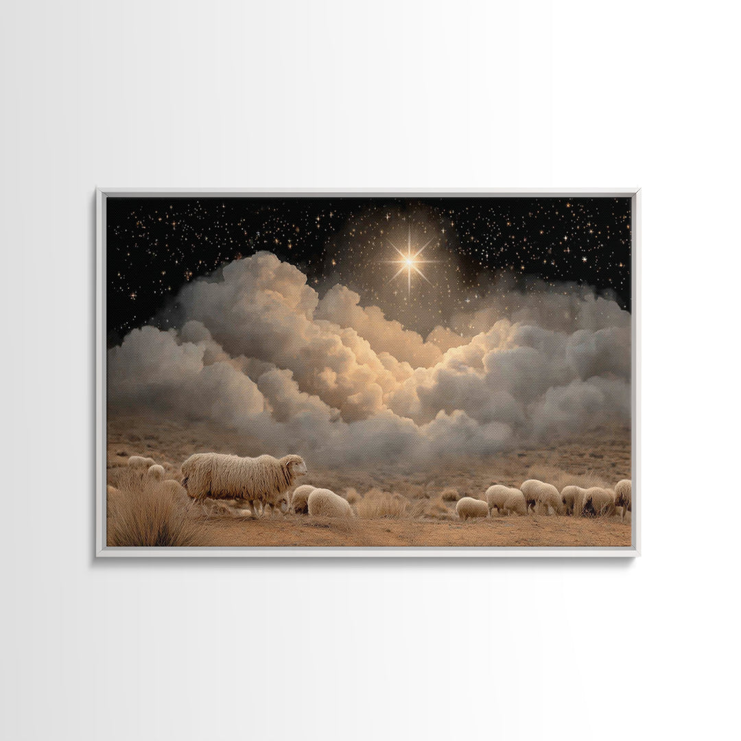 Bethlehem Star, Framed Canvas Print, Christian Christmas Art, Christmas Canvas Wall Art, Christian Art Canvas, Christian Wall Art, Christia
