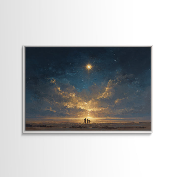 Desert Star Glow | Framed Canvas Print | Christian Christmas Art | Christmas Wall Art | Christian Wall Art | Christian Art Canvas | Christi