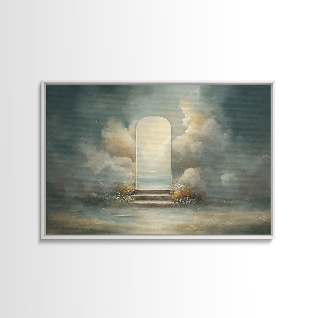 Heaven’s Open Door, Framed Canvas Print, Christian Art Canvas, Christian Wall Art, Unique Christian Art, Christian Art Prints, Christian Gi