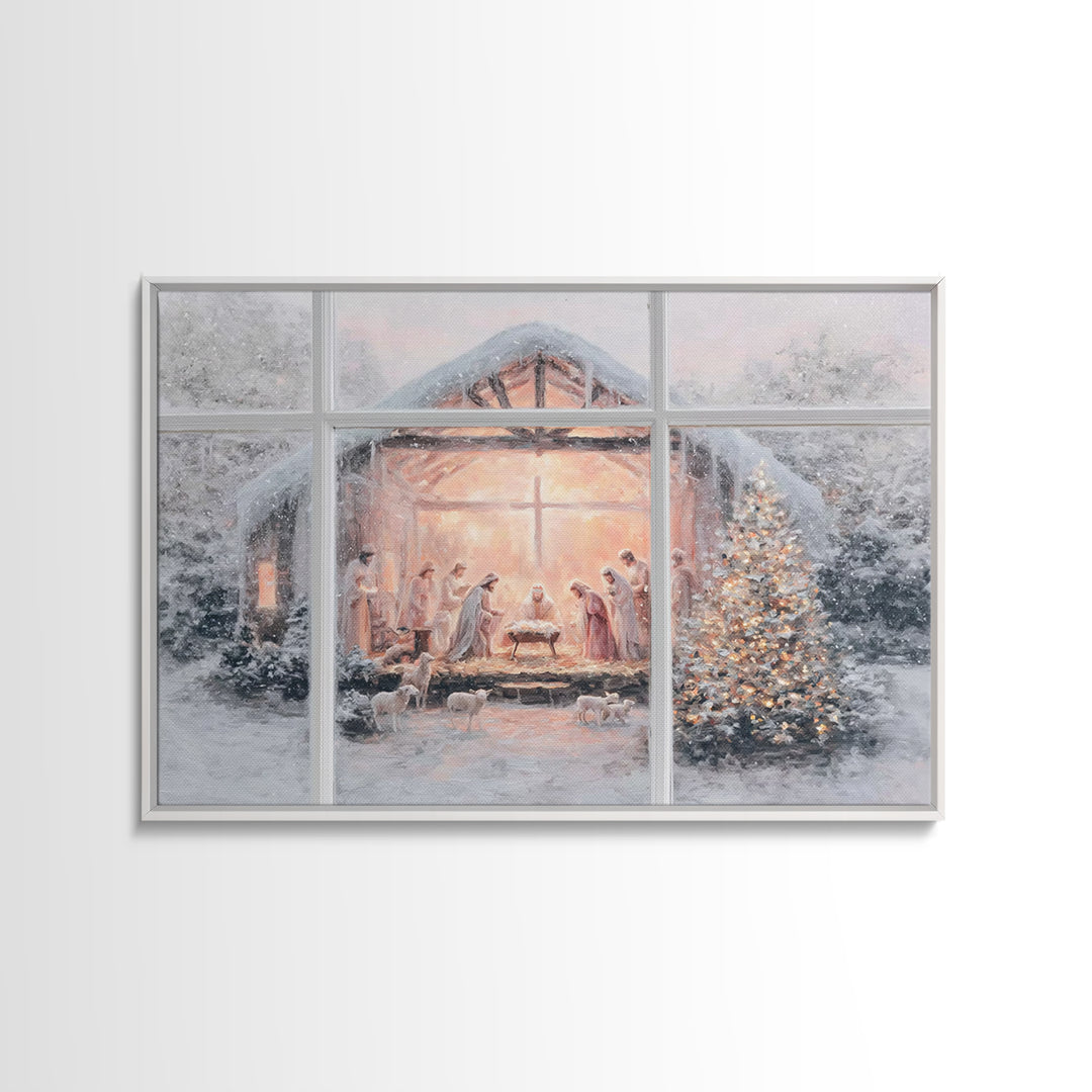 Star Of Bethlehem Peace | Framed Canvas Print | Christian Art Canvas | Christian Christmas Art | Jesus Painting | Christian Wall Art | Chri