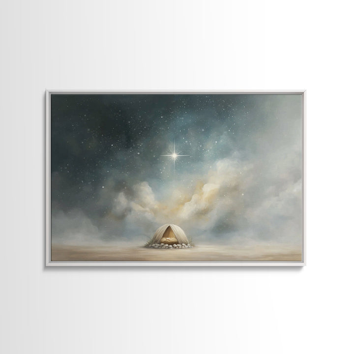 Warm Christmas Gathering – Framed Canvas Print – Christian Wall Art – Christian Art Canvas – Christmas Art – Christian Christmas Art – Jesu