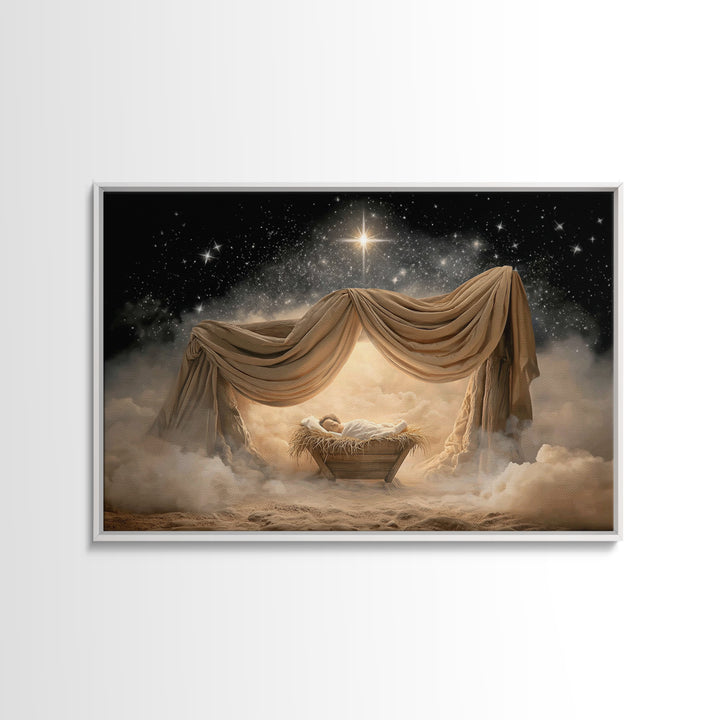 Divine Star Promise | Framed Canvas Print | Christian Art Canvas | Christian Wall Art | Christmas Art | Christian Christmas Art | Jesus Pai