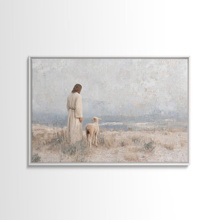Pasture Of Mercy – Framed Canvas Print – Christian Paintings – Christian Gift Ideas – Moody Christian Art – Christian Art Canvas