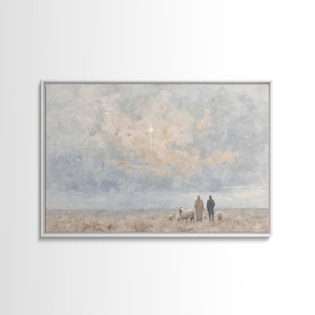 Star Of Hope – Framed Canvas Print – Christian Art Canvas – Christian Christmas Art – Christian Wall Art – Minimalist Christian Art