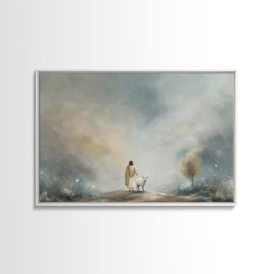 Shepherds Of Light – Framed Canvas Print – Christian Wall Art – Jesus Painting – Christian Art Canvas – Christian Decor – Christmas Art