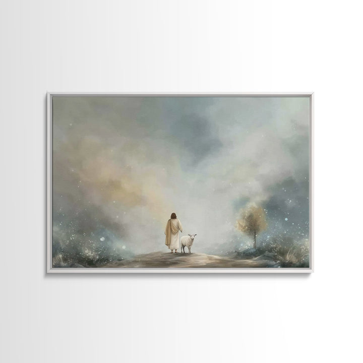 Shepherds Of Light – Framed Canvas Print – Christian Wall Art – Jesus Painting – Christian Art Canvas – Christian Decor – Christmas Art