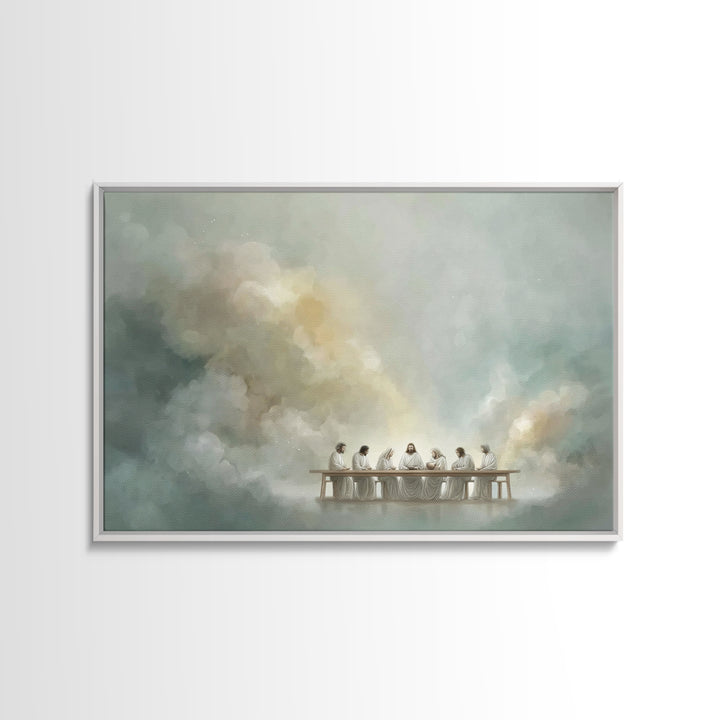 Clouds Of Communion, Framed Canvas Print, Christian Art Work, Jesus Painting, Large Christian Painting, Christian Christmas Decor, Christia