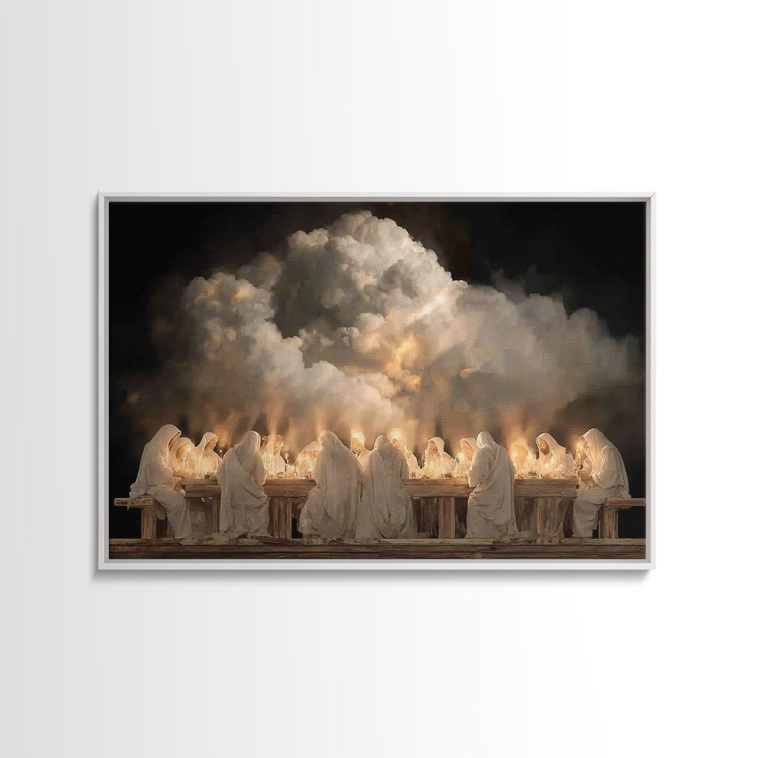 Last Supper Radiance – Framed Canvas Print – Christian Art Canvas – Jesus Wall Art – Christian Decor For Home – Unique Christian Art – Chri