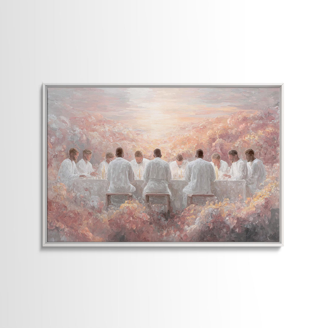 Eternal Communion Light – Framed Canvas Print – Christian Art Canvas – Modern Christian Art – Jesus Painting – Christian Christmas Decorati