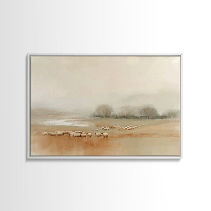 Shepherds In Stillness | Framed Canvas Print | Christian Art Print | Christian Wall Art | Subtle Christian Paintings | Christian Decor | Mo