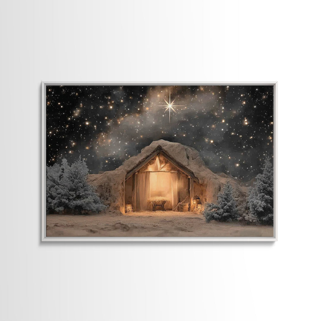 The Guiding Star – Framed Canvas Print – Christian Wall Art – Christian Art Canvas – Jesus Painting – Christmas Art – Christian Christmas D