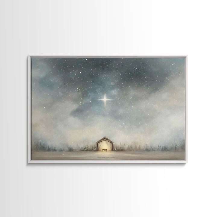 Star of Peace, Framed Canvas Print, Christian Art Canvas, Christian Wall Art, Jesus Christmas Art, Christmas Art Prints, Christian Christma