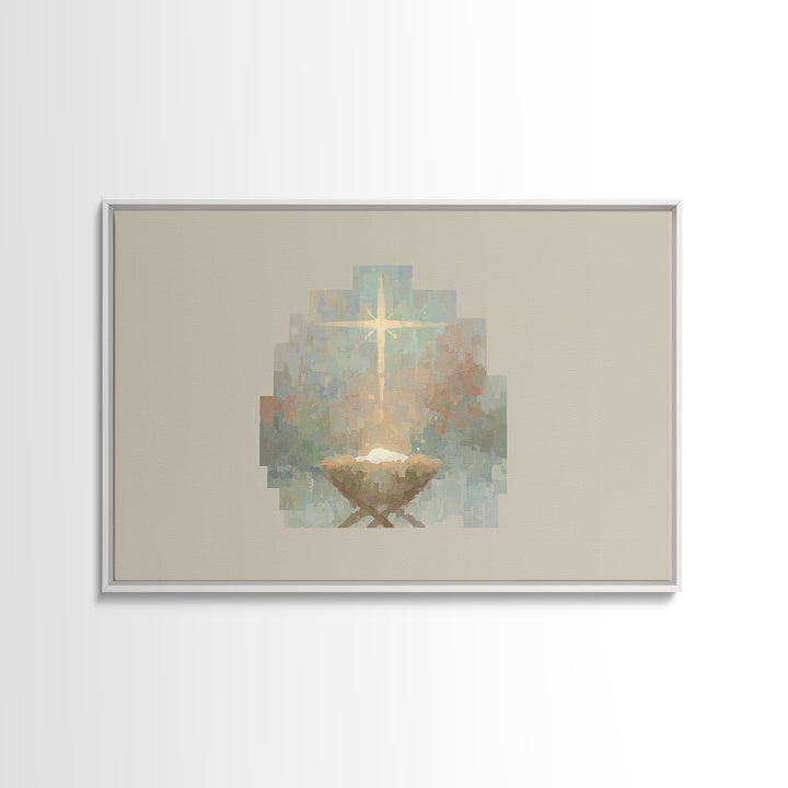 Sacred Dawn | Framed Canvas Print | Christian Art Canvas | Christmas Wall Art | Jesus Painting | Christian Christmas Art | Christian Home D