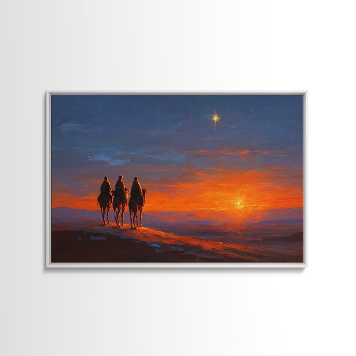 Bethlehem Journey – Framed Canvas Print – Christian Art Canvas – Christian Art – Christian Christmas Art – Christmas Wall Art – Subtle Chri