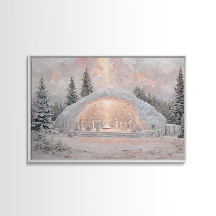 Holy Gathering – Framed Canvas Print – Christian Wall Art – Christian Art Canvas – Christmas Art Prints – Jesus Painting – Christian Christ