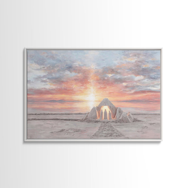 Dawn Of Peace | Framed Canvas Print | Christian Wall Art | Christian Art Canvas | Christmas Art | Jesus Christmas Art | Christian Gift