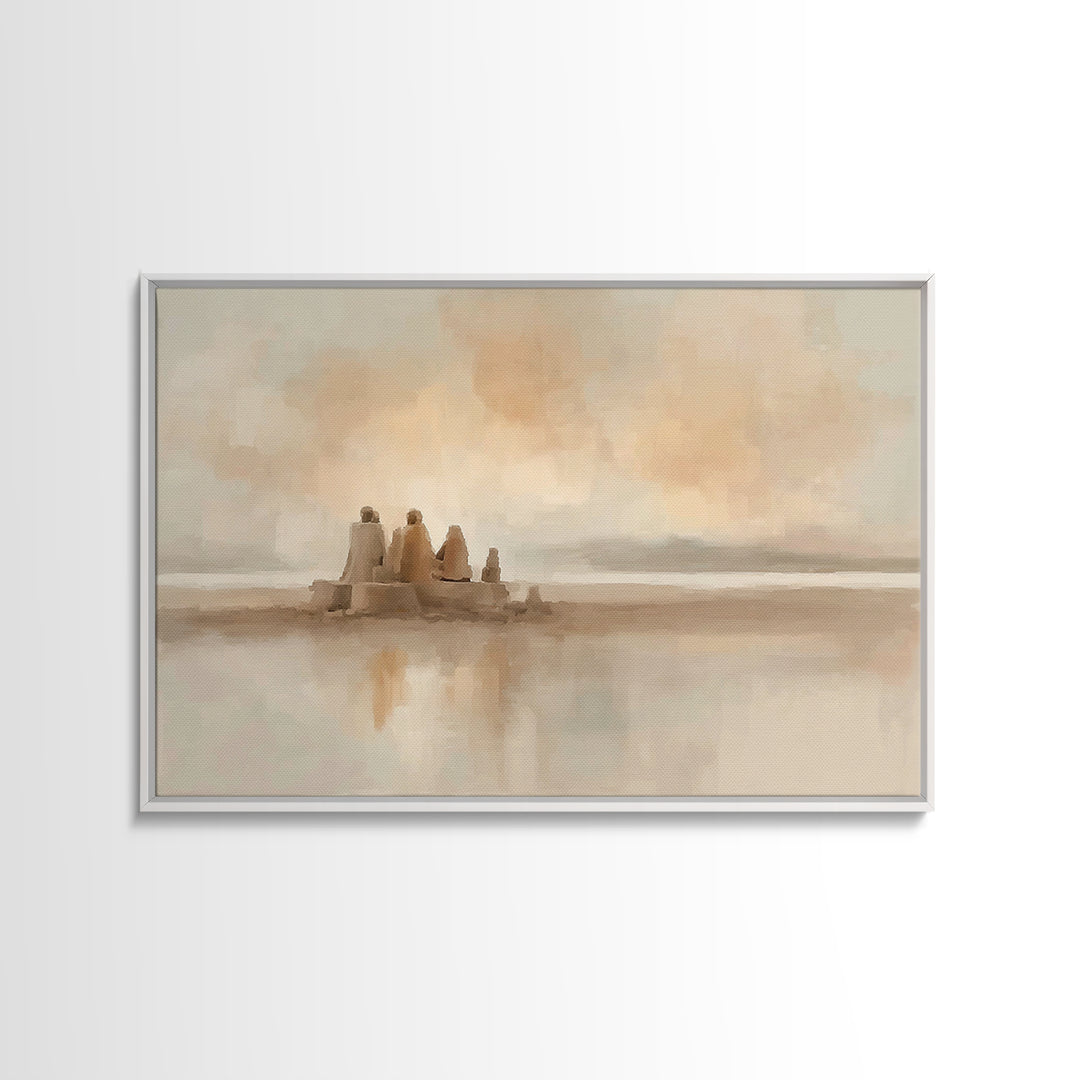 Sacred Shorelight – Framed Canvas Print – Christian Art Canvas – Christian Christmas Art – Christmas Wall Art – Jesus Painting – Christian