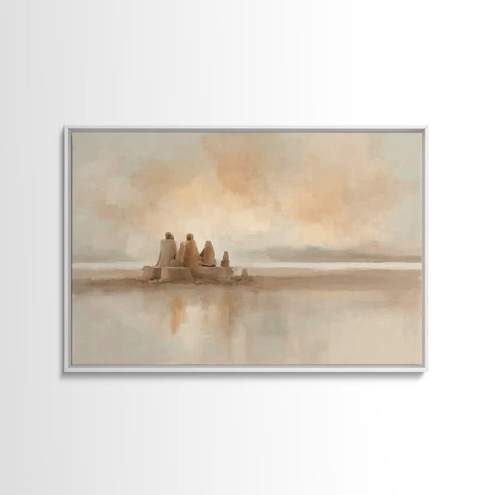 Sacred Shorelight – Framed Canvas Print – Christian Art Canvas – Christian Christmas Art – Christmas Wall Art – Jesus Painting – Christian