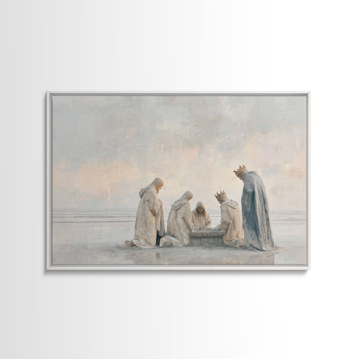 Quiet Devotion – Framed Canvas Print – Christian Wall Art – Christian Art Canvas – Christmas Art – Jesus Christmas Art – Christian Christma