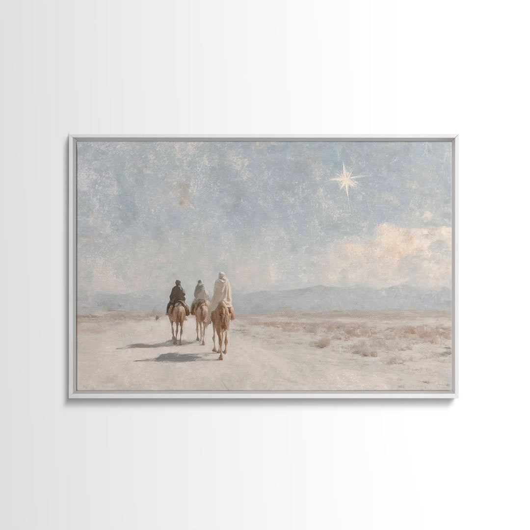 Holy Star Path – Framed Canvas Print – Christian Christmas Art – Christian Art – Christian Art Canvas – Vintage Christmas Art – Christmas W