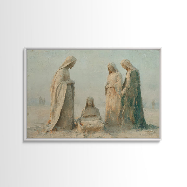 Humble Adoration, Framed Canvas Print, Christian Art Canvas, Christian Wall Art, Jesus Christmas Art, Christmas Art Work, Christian Gift Id