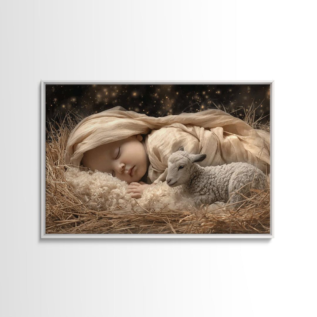 Blessed Arrival – Framed Canvas Print – Christian Art – Christian Art Canvas – Christmas Wall Art – Jesus Painting – Christian Wall Art
