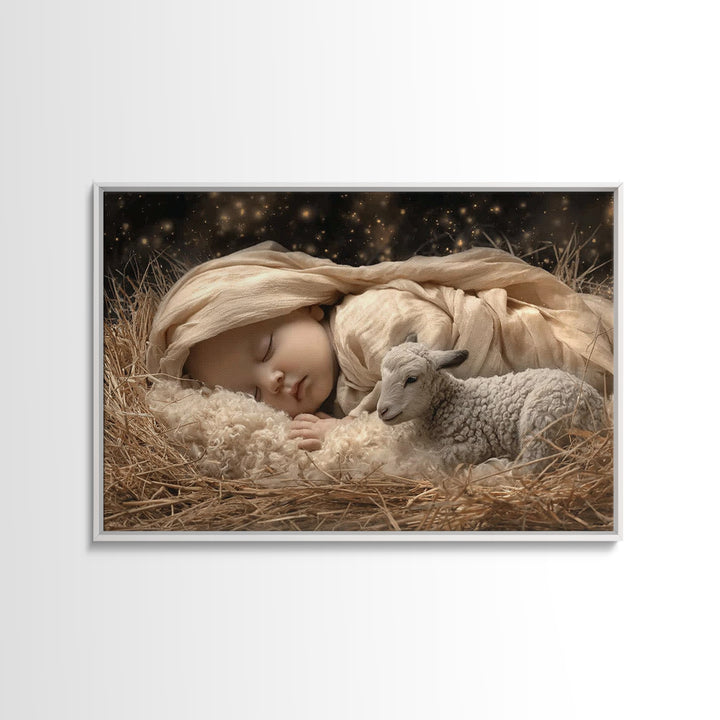 Blessed Arrival – Framed Canvas Print – Christian Art – Christian Art Canvas – Christmas Wall Art – Jesus Painting – Christian Wall Art