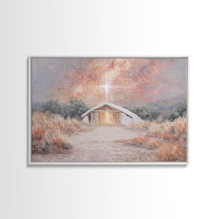 Cherished Nativity – Framed Canvas Print – Jesus Painting – Christian Art – Christian Wall Art – Christmas Wall Art – Christian Art Canvas