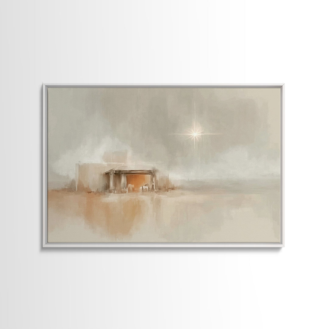Courtyard Wonder – Framed Canvas Print – Christian Wall Art – Christmas Wall Art – Christian Art Canvas – Christmas Art