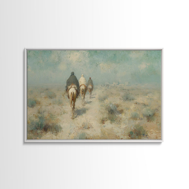 Pilgrims Of Light – Framed Canvas Print – Christmas Wall Art – Christian Art Canvas – Christian Art – Christian Christmas Art – Modern Chri