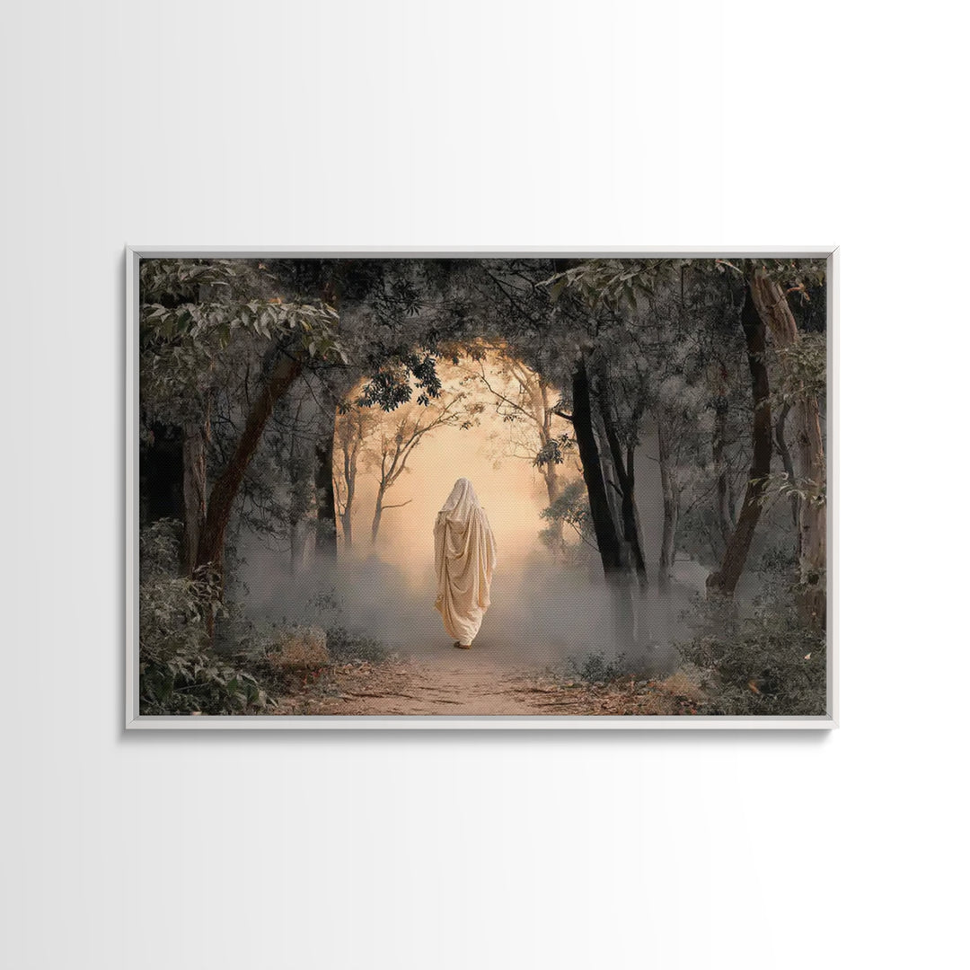 Forest Reverence – Framed Canvas Print – Christian Art Canvas – Christian Wall Art – Christian Painting – Moody Christian Art