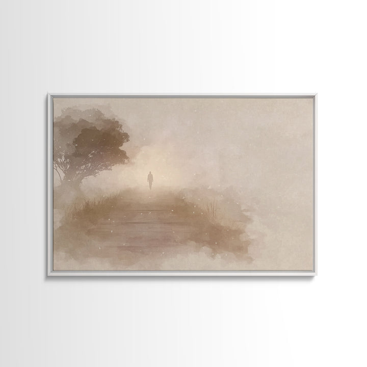 Silent Journey, Framed Canvas Print, Christian Wall Art, Jesus Painting, Christian Art Canvas, Subtle Christian Art, Christian Decoration,