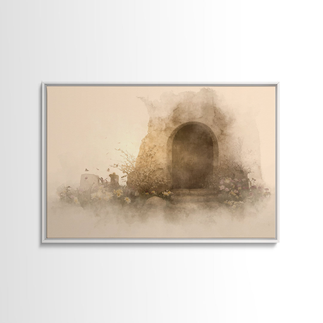 Tomb Of Light | Framed Canvas Print | Christian Wall Art | Christian Art Print | Abstract Christian Art | Subtle Christian Art | Christian
