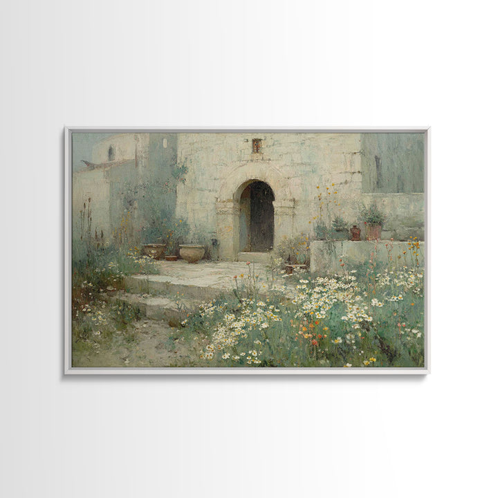 Ancient Sanctuary, Framed Canvas Print, Christian Wall Art, Christian Art Canvas, Vintage Christian Art, Christian Painting, Christian Deco