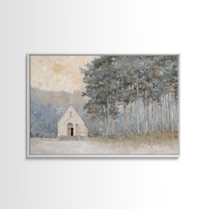 Morning Grace Chapel – Framed Canvas Print – Christian Wall Art – Large Christian Painting – Christian Art Print – Christian Decor – Christ