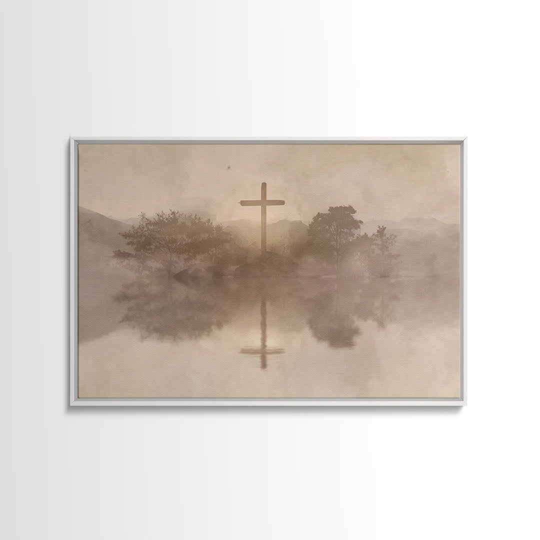 Cross Of Serenity – Framed Canvas Print – Christian Wall Art – Christian Art Canvas – Minimalist Christian Art – Christian Gift – Christmas