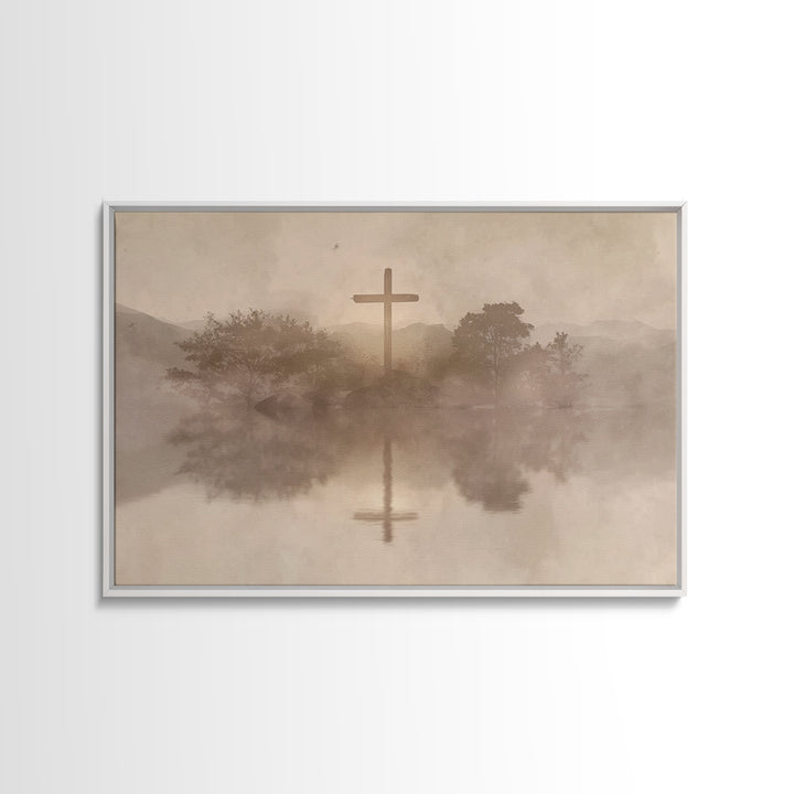 Cross Of Serenity – Framed Canvas Print – Christian Wall Art – Christian Art Canvas – Minimalist Christian Art – Christian Gift – Christmas
