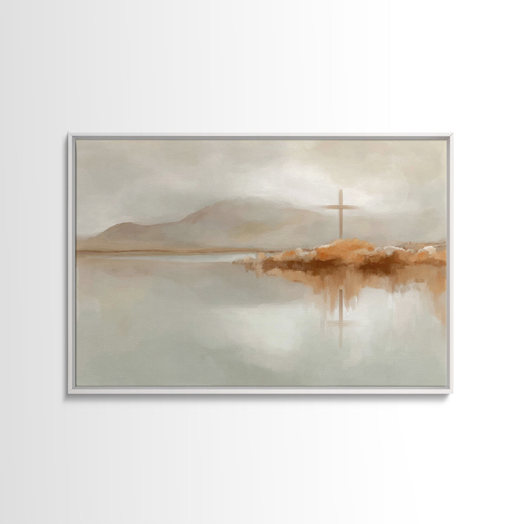 Grace On The Horizon – Framed Canvas Print – Minimalist Christian Art – Christian Wall Art – Christian Art Print – Christian Gift Ideas – C
