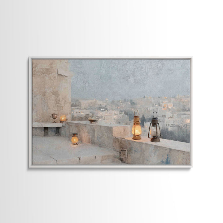 Bethlehem Lamps – Framed Canvas Print – Christian Wall Art – Christian Decor – Christian Christmas Decorations – Christmas Art Prints – Chr