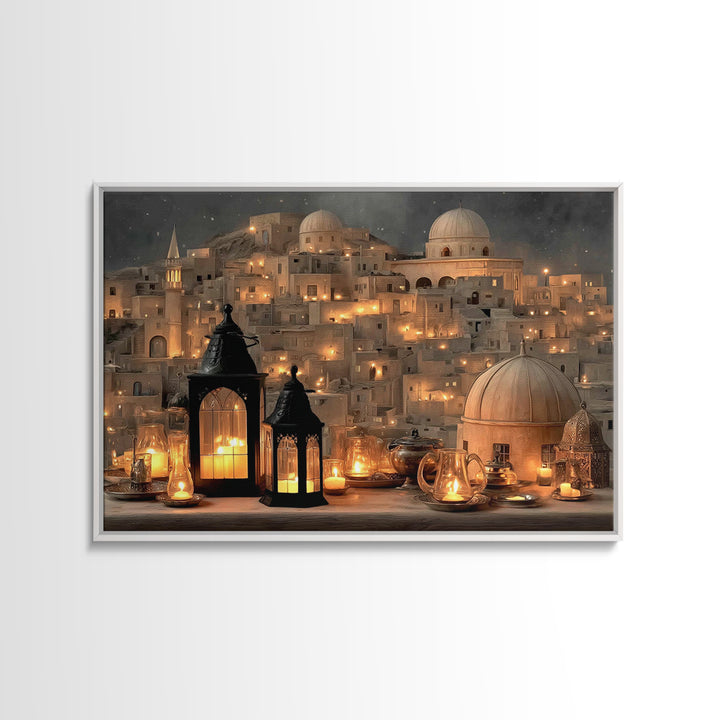 City Of Light – Framed Canvas Print – Christian Wall Art – Christian Christmas Art – Christian Art Canvas – Christian Decor – Jesus Art